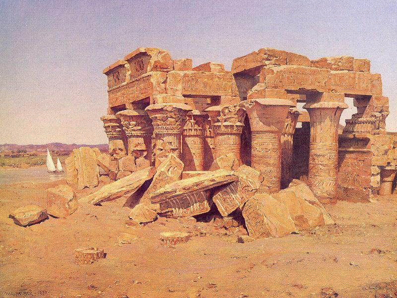 Palmer, Walter Launt The Egyptian Temple of Kom-Ombo Sweden oil painting art